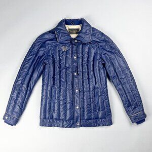 Vintage Puffer Jacket | 70's Navy Blue Women's Ski Coat by David S Reid